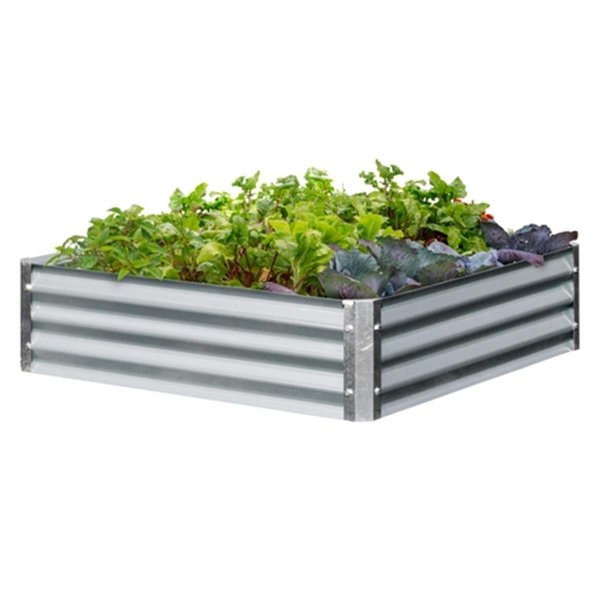 Grillgear Bajo Series 40 x 40 x 10 in. Square Galvanized Metal Raised Garden Bed GR2575960